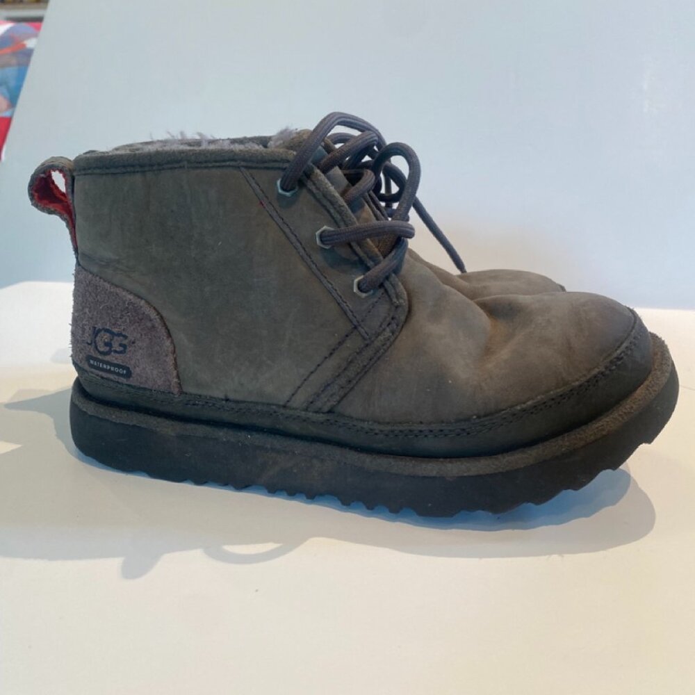 uggs kids grey UGG Neumel Charcoal Suede Winter Ankle Boots- Size 5 youth